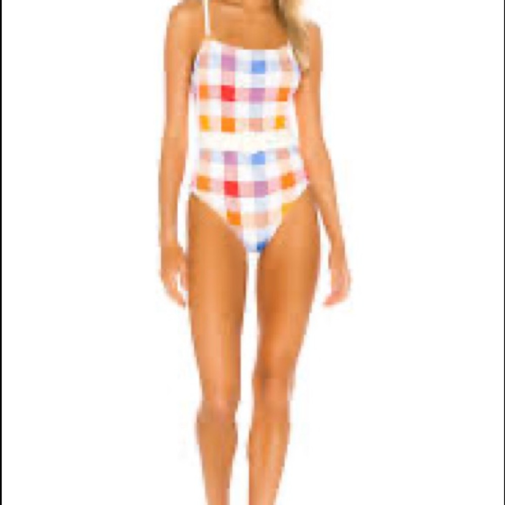 Solid & Striped Nina Belt One Piece in Beach Plaid - Picture 3 of 16